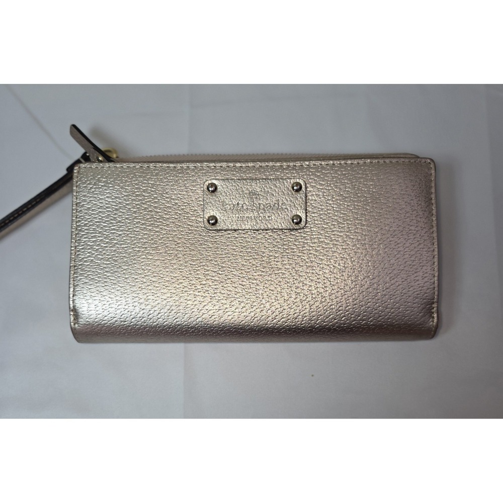 Kate Spade Wellesley Layton Gold  Champagne‎ Leather Wallet Wristlet Metallic